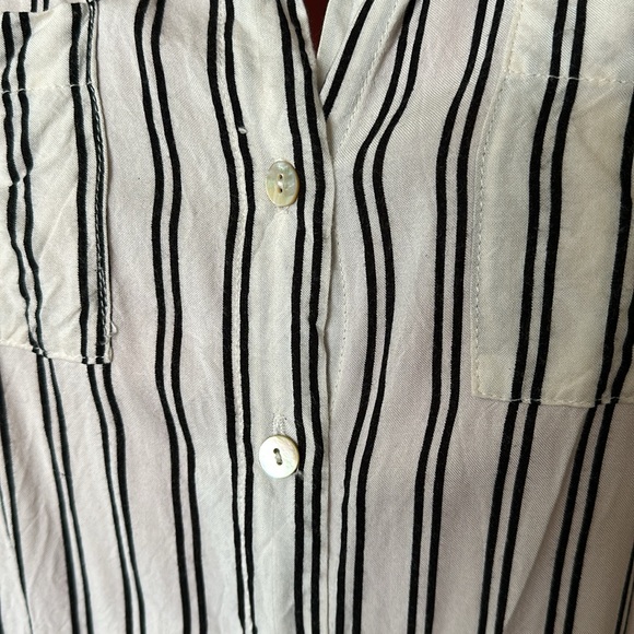 Striped Button Down Collared Tank - Picture 2 of 4